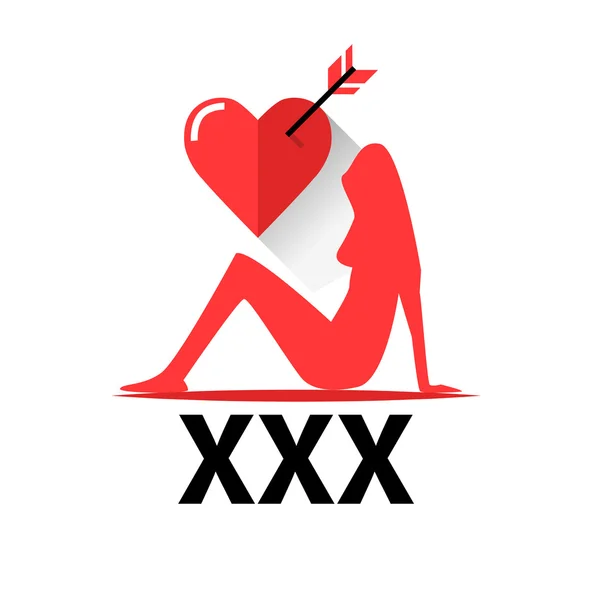 XXX vector logo of women for night club — Stock Vector