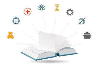 Bilgi Ansiklopedisi kitap, vektör çizim