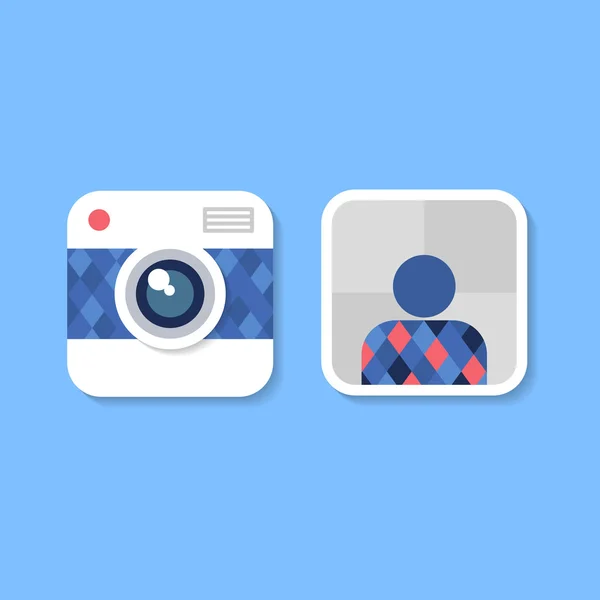 Tasarım kamera simgesi, vektör çizim düz