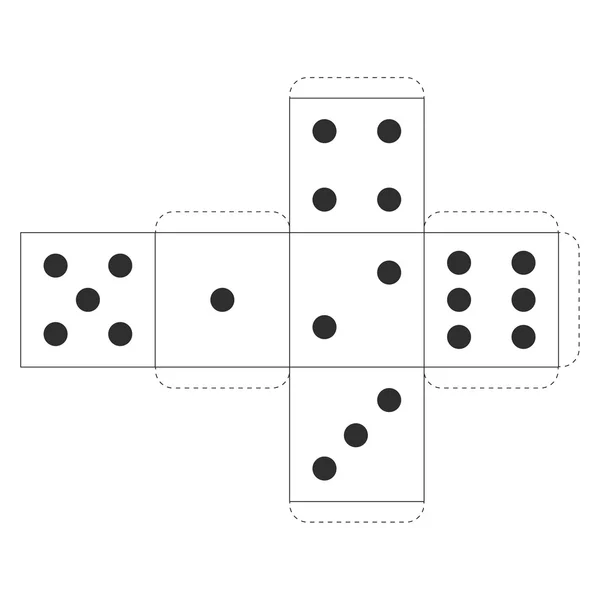 Yazdırılabilir Casino Dice şablon, vektör çizim