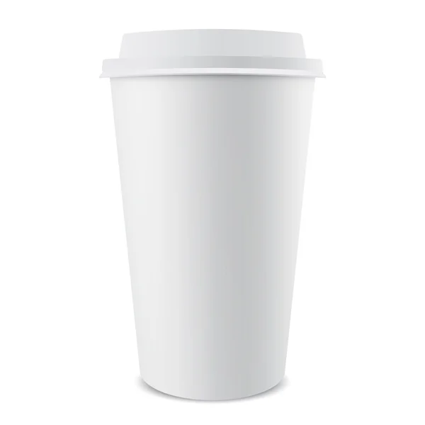 Gerçekçi izole kağıt kahve kupa vektör çizim