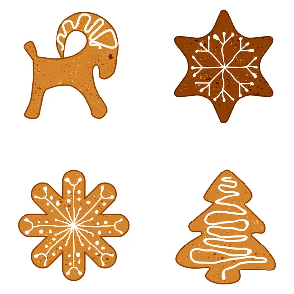 Ginger Christmas Cookies, Vector Illustration — Stock Vector