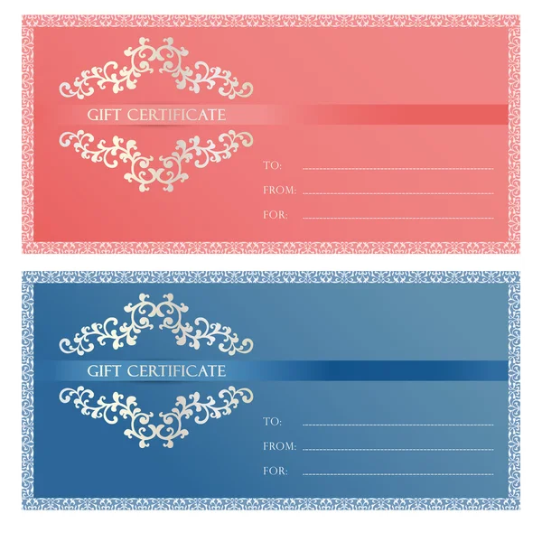Zarif hediye sertifikası vektör çizim Set