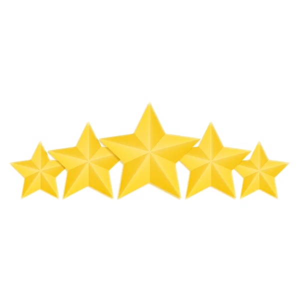 İzole altın yıldız kümesi, değerlendirme illüstrasyon vektör