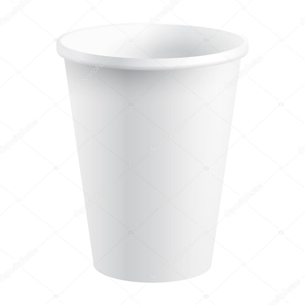 Realistic Isolated Paper Cup, Vector Image