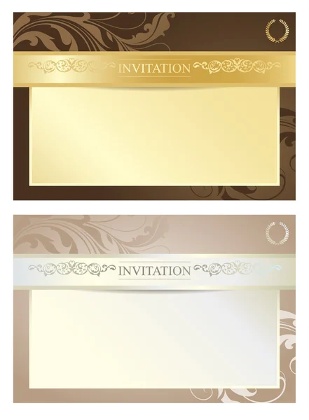 Elegante Koninklijke uitnodiging Set, vectorillustratie — Stockvector