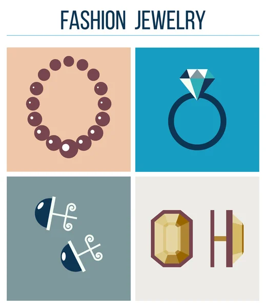 Moda takı düz vektör seti