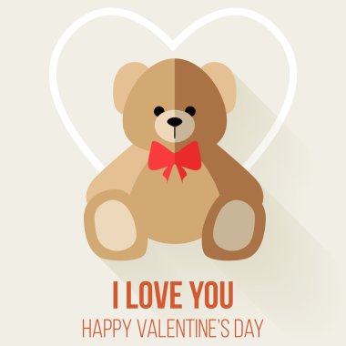 Sevgililer günü romantik aşk tebrik oyuncak ayı ile