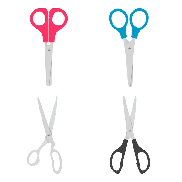 İzole makas düz resimde kümesi