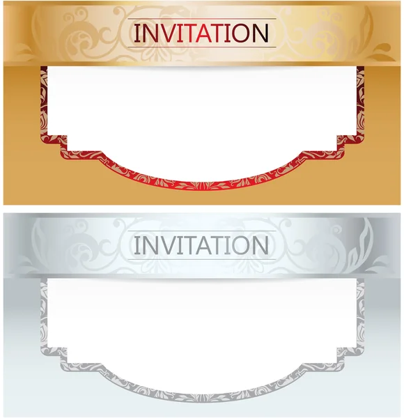 Elegante Royal Invitation Set, Vector Illustration — Archivo Imágenes Vectoriales