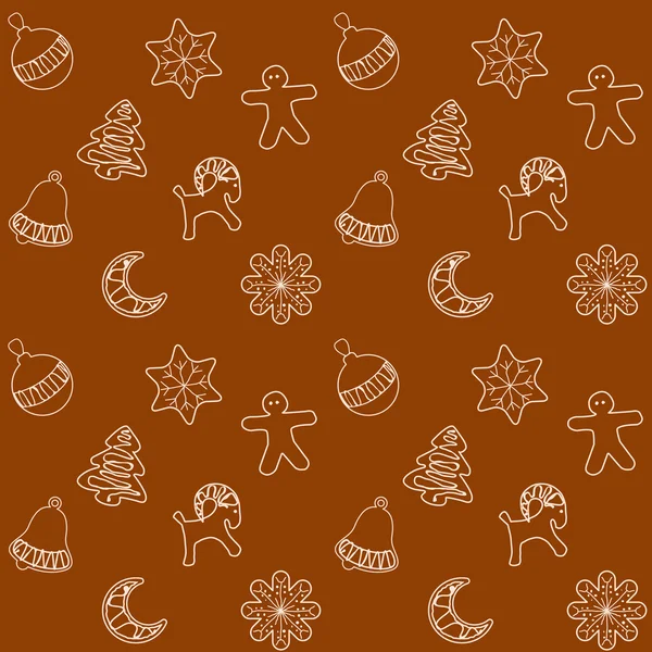Noel zencefil ekmek Çerezler Seamless Modeli, vektör çizim