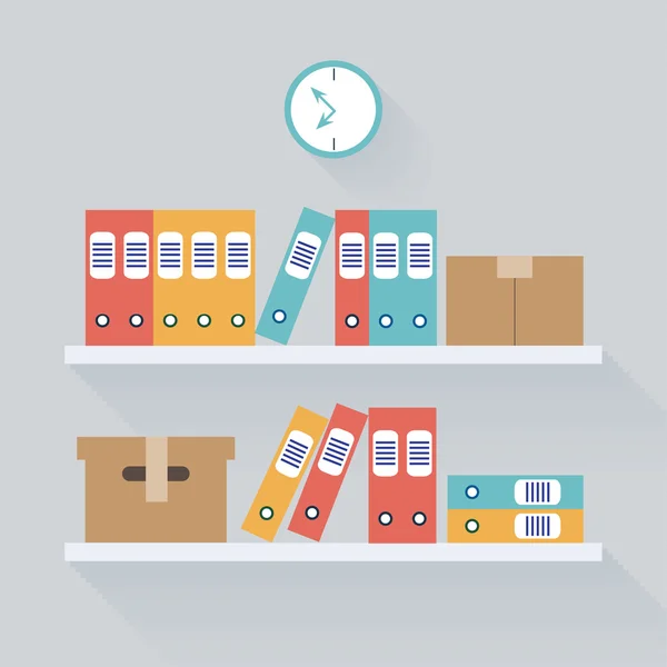 Raf Arşiv depolama arka plan, düz Trendy vektör çizim