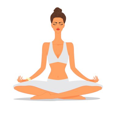 Güzel Yoga kız illüstrasyon