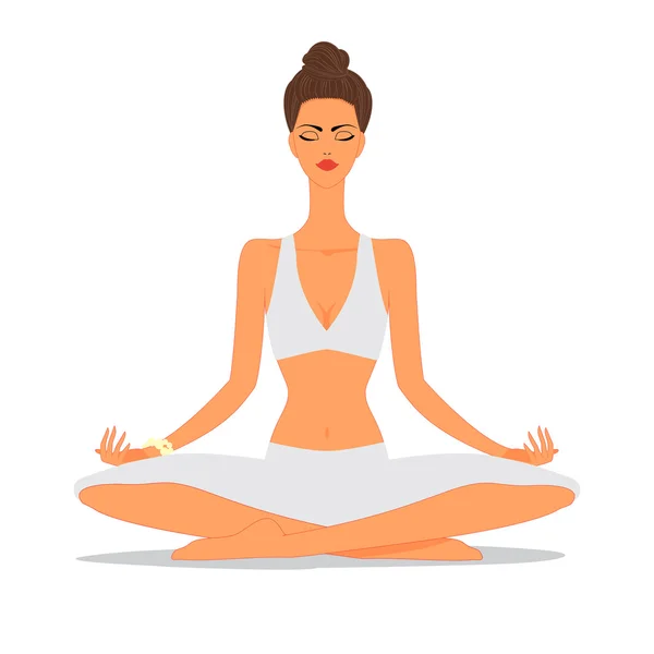 Güzel Yoga kız illüstrasyon