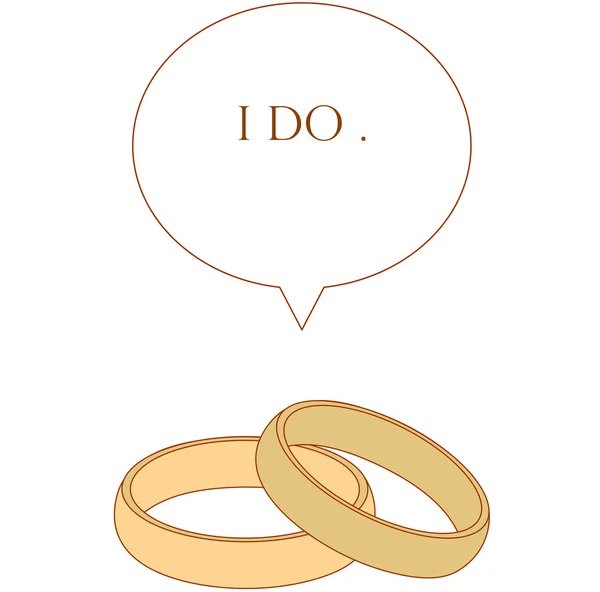 Isolated Wedding Rings Flat Illustration — Stock Fotó