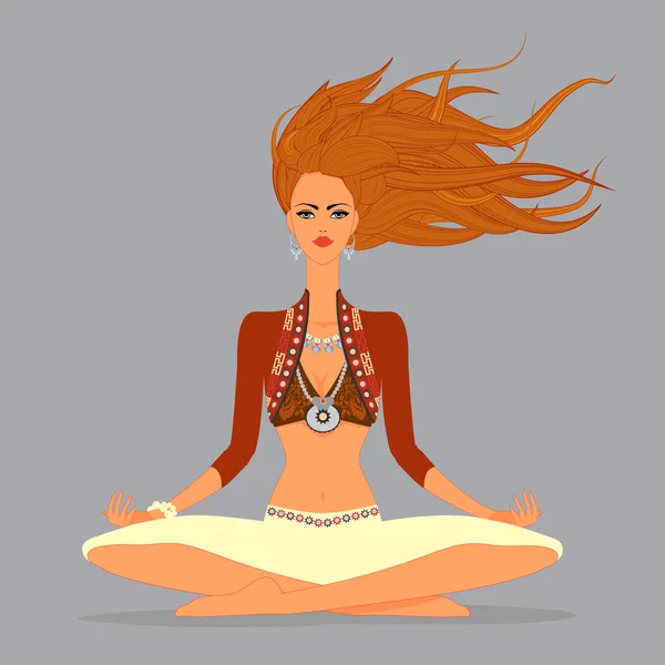 Güzel Yoga kız illüstrasyon