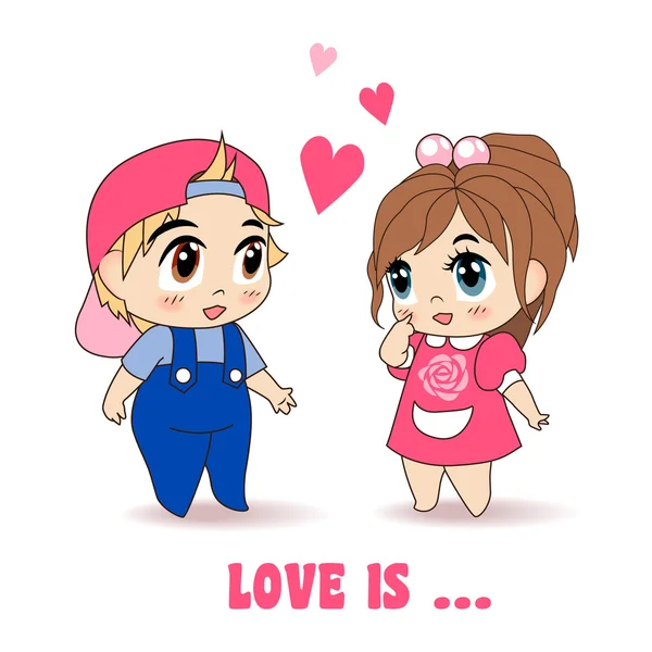 Erkek ve kız, vektör çizim