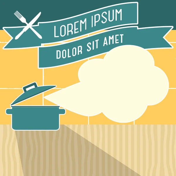 Yemek kartı öğe, düz vektör çizim