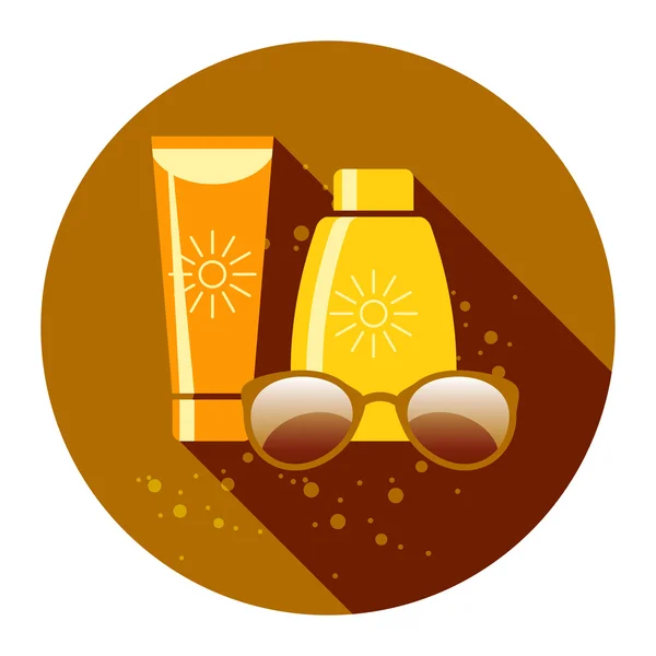 Summer Sun Protection Flat Vector Illustration — Stock Vector