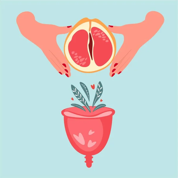 Fruits Grejpfrut Dans Les Mains Une Femme Illustration Vectorielle Avec — Image vectorielle