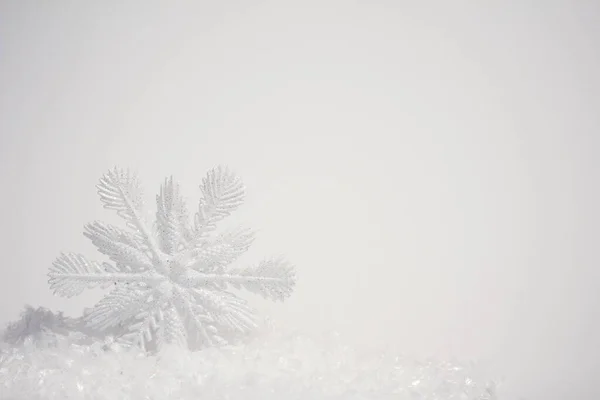 Artificial Snowflake Snow Christmas New Year Toy Background — Stock Photo, Image