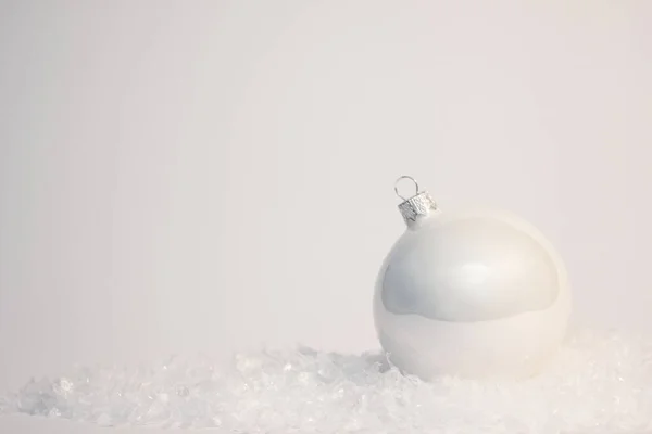 Navidad Juguete Año Nuevo Nieve Fondo Blanco — Foto de Stock