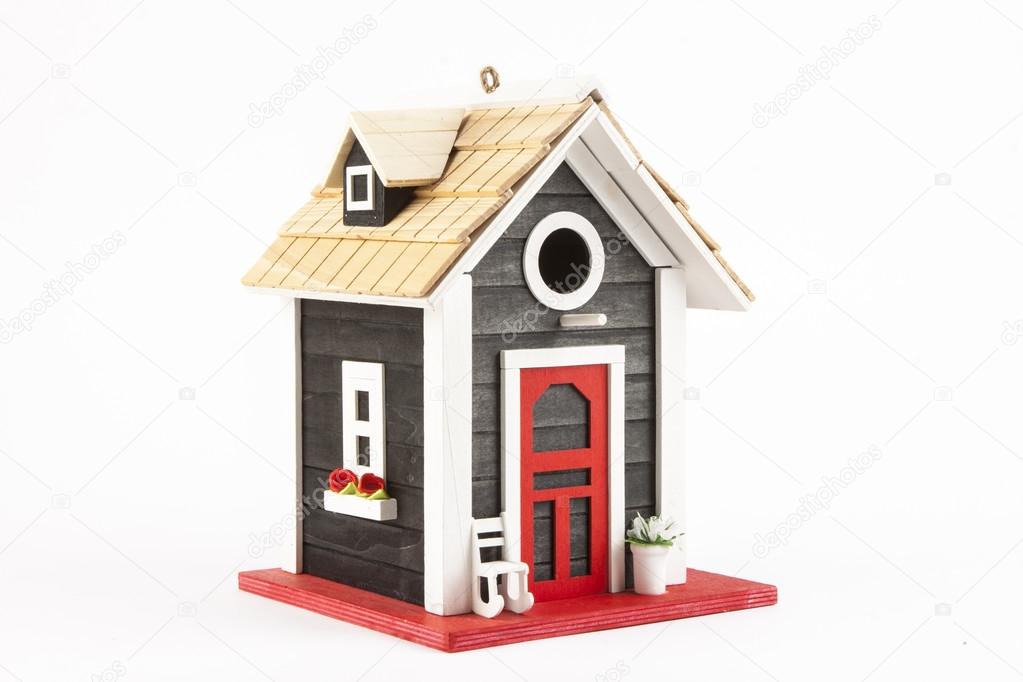 miniature house on a white background