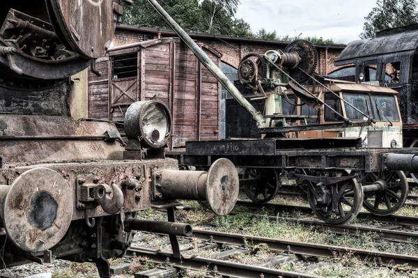 De oude stoomlocomotief — Stockfoto