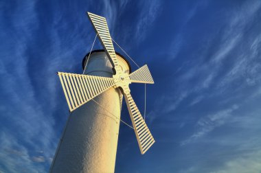 Deniz feneri yel Stawa Mlyny, Świnoujście, Polonya.