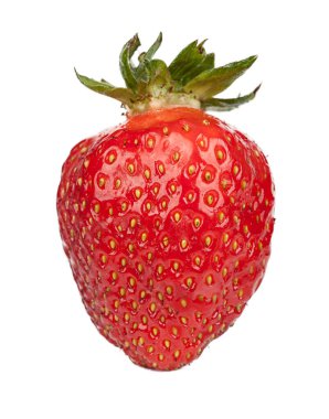 Beyaz arka planda taze çilek izole edilmiş. Portföydeki farklı bir açıdan farklı nesne veya görünüm.