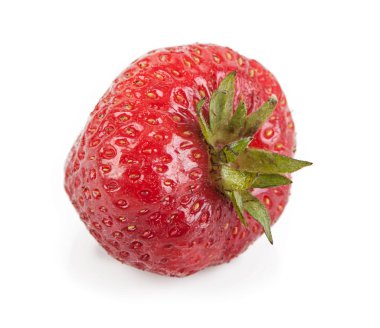 Beyaz arka planda taze çilek izole edilmiş. Portföydeki farklı bir açıdan farklı nesne veya görünüm.