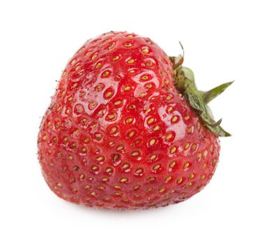 Beyaz arka planda taze çilek izole edilmiş. Portföydeki farklı bir açıdan farklı nesne veya görünüm.