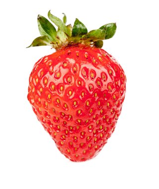 Beyaz arka planda taze çilek izole edilmiş. Portföydeki farklı bir açıdan farklı nesne veya görünüm.