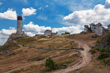 Polonya 'daki Ortaçağ Olsztyn şatosunun kalıntıları
