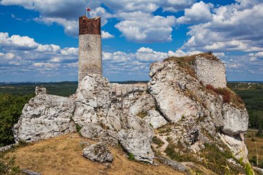 Polonya 'daki Ortaçağ Olsztyn şatosunun kalıntıları