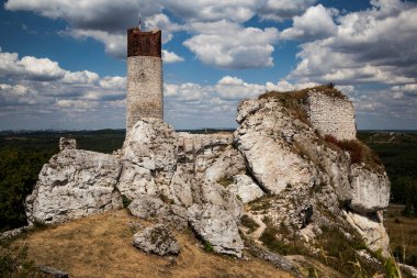 Polonya 'daki Ortaçağ Olsztyn şatosunun kalıntıları