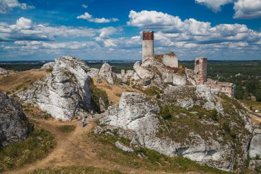 Polonya 'daki Ortaçağ Olsztyn şatosunun kalıntıları