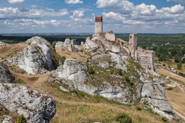 Polonya 'daki Ortaçağ Olsztyn şatosunun kalıntıları