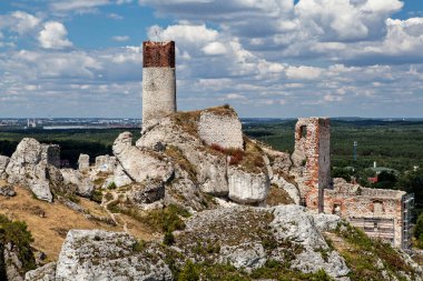 Polonya 'daki Ortaçağ Olsztyn şatosunun kalıntıları