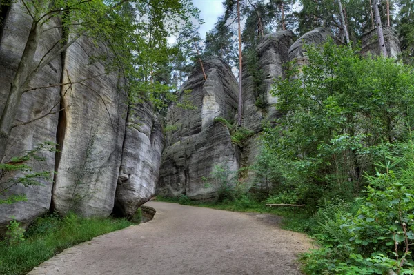 Parc national d'Adrspach-Teplice roches. Rock Town. République tchèque — Photo