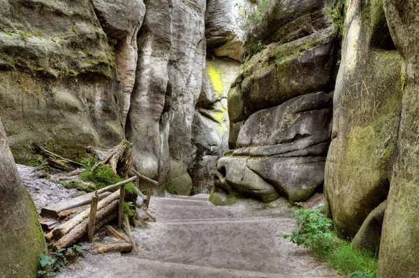 Nationaal Park van Adrspach-Teplice rotsen. Rotsstad. Tsjechische Republiek — Stockfoto