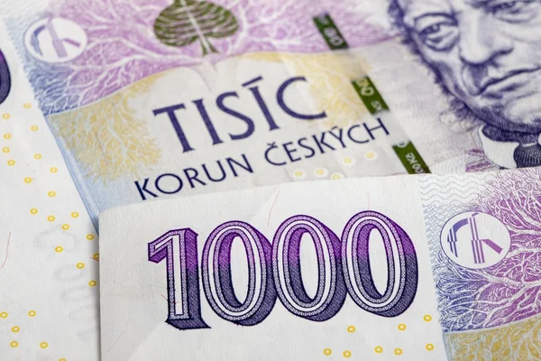 Czech korunas CZK, banknotes — Stock Photo, Image