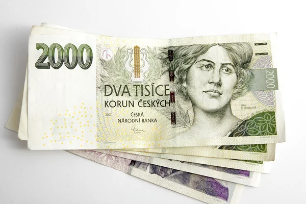 Czech korunas CZK, banknotes — Stock Photo, Image