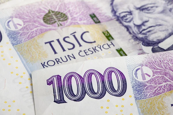 Czech korunas CZK, banknotes — Stock Photo, Image