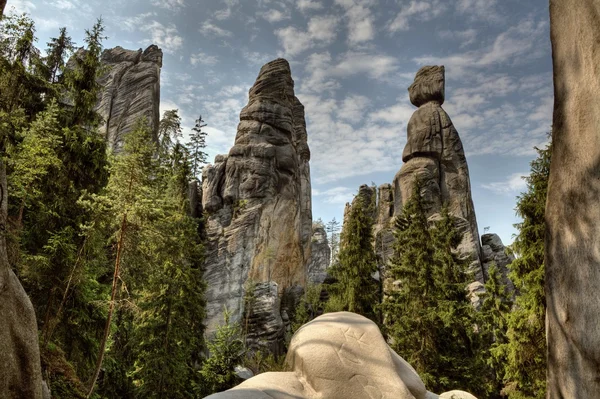 Nationaal Park van Adrspach-Teplice rotsen. Rotsstad. Tsjechische Republiek — Stockfoto