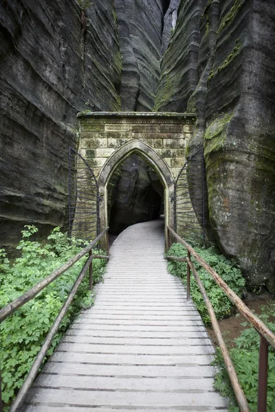 Nationaal Park van Adrspach-Teplice rotsen. Rotsstad. Tsjechische Republiek — Stockfoto