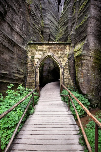 Nationaal Park van Adrspach-Teplice rotsen. Rotsstad. Tsjechische Republiek — Stockfoto