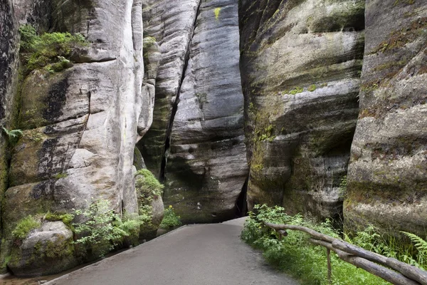 Nationaal Park van Adrspach-Teplice rotsen. Rotsstad. Tsjechische Republiek — Stockfoto