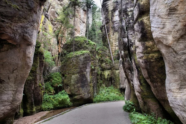 Parco nazionale delle rocce Adrspach-Teplice. Rock Town. Repubblica ceca — Foto Stock