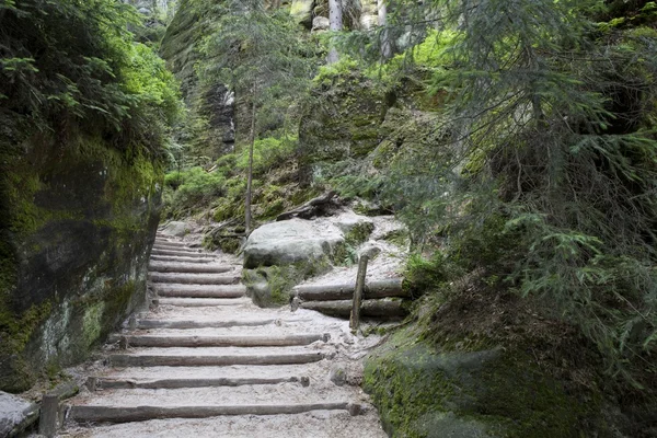 Adrszpach Milli Parkı-Teplice rocks. Rock kasabası. Çek Cumhuriyeti — Stok fotoğraf